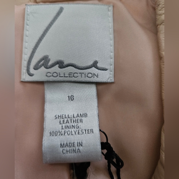 NWT - Lamb Leather Lane Collection Light Tan Blazer - Size 16 - Picture 3 of 11